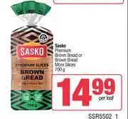 Spar Sasko Premium Brown Bread Or Brown Bread More Slices-700g Per Loaf offer