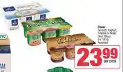 Spar Clover Smooth Yoghurt Tropika Or Nolac Assorted-6 x 100g Per Pack offer