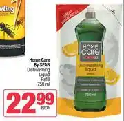 Spar Home Care By Spar Dishwashing Liquid Refill-750ml offer