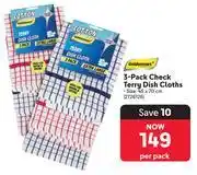 Makro Goldenmarc 3 Pack Check Terry Dish Cloths offer