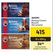 Makro Bakers Romany Creams Biscuits-12 x 200g offer