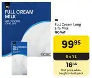 Makro m Full Cream Long Life Milk-6 x 1Ltr offer