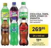 Makro Coca Cola, Fanta, Sprite, Stoney Or Sparletta Soft Drink Bottles-24 x 440ml offer