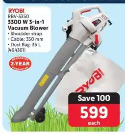 Makro RYOBI RBV-3350 3300 W 3-in-1 Vacuum Blower offer
