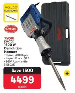 Makro RYOBI DH-70K 1600 W Demolition Hammer offer