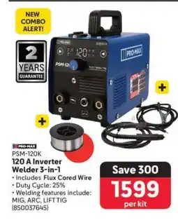 Makro PRO-MAX PSM-120K 120 A Inverter Welder 3-in-1 offer