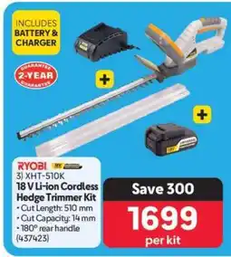 Makro RYOBI 18 V Li-ion Cordless Hedge Trimmer Kit offer