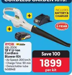Makro Ryobi XBL-200K 18 V Li-ion Cordless Blower Kit offer