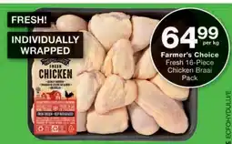 Checkers Farmer's Choice Fresh 16-Piece Chicken Braai Pack offer