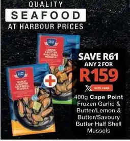 Checkers Cape Point Frozen Mussels offer