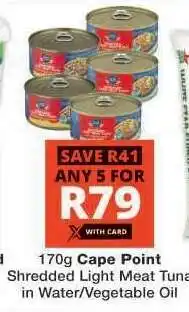 Checkers Cape Point Shredded Light Meat Tuna offer