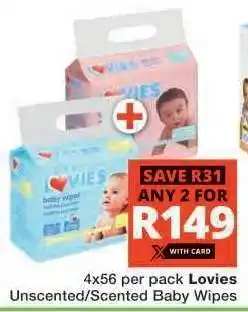 Checkers LOVIES BABY WIPES offer