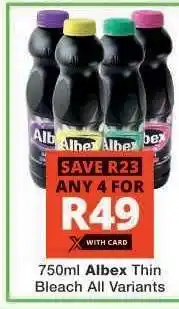 Checkers Albex Thin Bleach offer