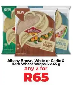 Food Lover's Market Albany Brown, White, or Garlic & Herb Wheat Wraps 6 x 45 g offer
