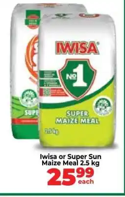 Food Lover's Market Iwisa or Super Sun Maize Meal 2.5 kg offer