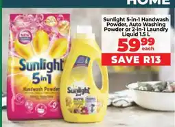 Food Lover's Market Sunlight 5-in-1 Handwash Powder, Auto Washing Powder or 2-in-1 Laundry Liquid 1.5 L offer