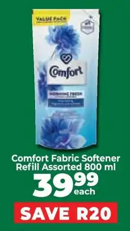 Food Lover's Market Comfort Fabric Softener Refill Assorted 800 ml offer