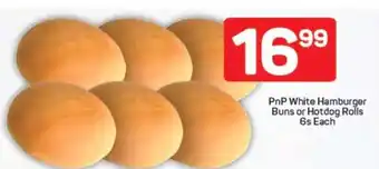Pick n Pay PnP White Hamburger Buns or Hotdog Rolls 6s Each offer