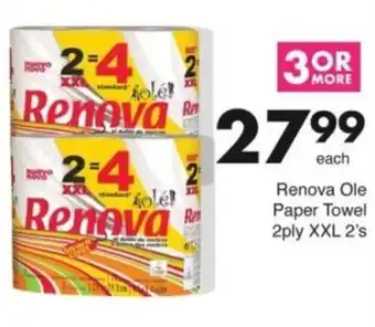 Save Hyper Renova Ole Paper Towel 2ply offer
