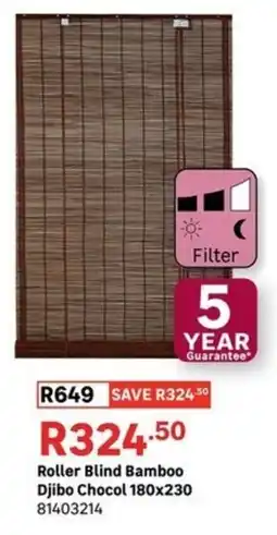 Leroy Merlin Roller Blind Bamboo Djibo Chocol offer