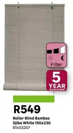 Leroy Merlin Roller Blind Bamboo Djibo White offer