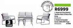 Leroy Merlin Naterial Fino Steel & Textile Patio Set Grey offer