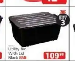 KitKat Cash and Carry Utility Bin With Lid Black 85lt offer