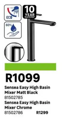 Leroy Merlin Sensea Easy High Basin Mixer Matt Black offer