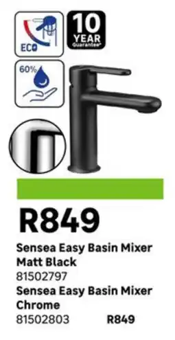 Leroy Merlin Sensea Easy Basin Mixer Matt Black offer