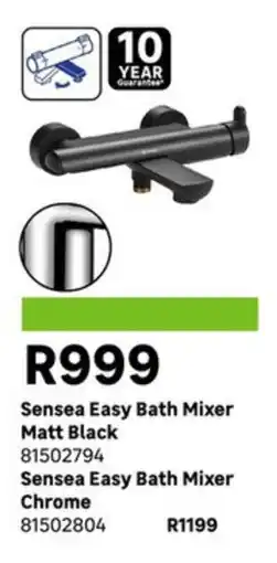 Leroy Merlin Sensea Easy Bath Mixer Matt Black offer