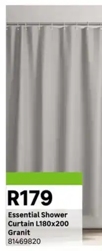 Leroy Merlin Essential Shower Curtain Granit offer