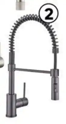 Leroy Merlin Delinia Tomas Spring Neck Kitchen Sink Mixer Tap Titan Brushed H46Cm Spout Reach offer