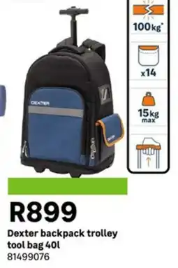 Leroy Merlin Dexter backpack trolley tool bag offer