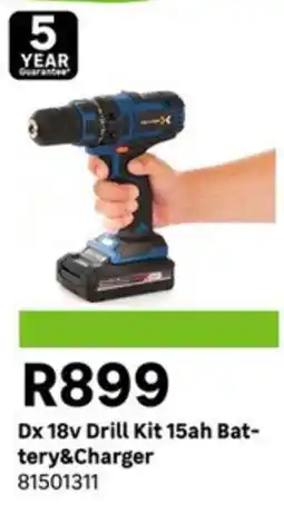 Leroy Merlin Dx 18v Drill Kit 15ah Battery & Charger offer