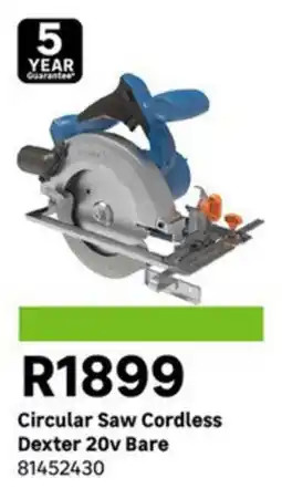 Leroy Merlin Circular Saw Cordless Dexter 20v Bare offer