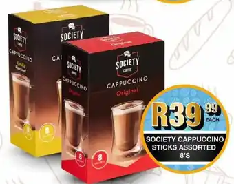 Take 'n Pay Society cappuccino sticks assorted offer