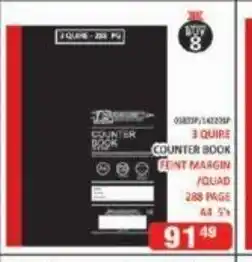 KitKat Cash and Carry 3 Quire Counter Book Feint Margin / Quad 288 Page A4 5's offer