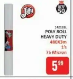 Poly Roll Heavy Duty 480x3m 1's 75 Micron