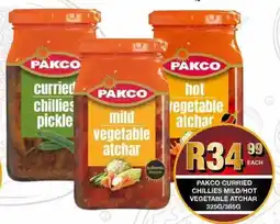 Take 'n Pay Pakco curried chillies mild/ hot vegetable atchar offer