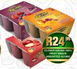 Take 'n Pay Clover krush 100% fruit snack assorted offer