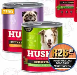 Take 'n Pay Husky wet dog food cans assorted offer