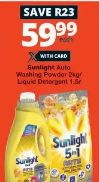Checkers Sunlight Auto Washing Powder/ Liquid Detergent offer