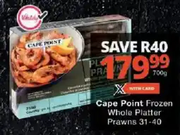 Checkers Cape Point Frozen Whole Platter Prawns offer