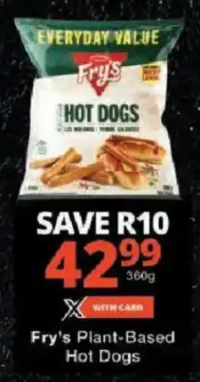 Checkers Fry's Plant-Based Hot Dogs offer