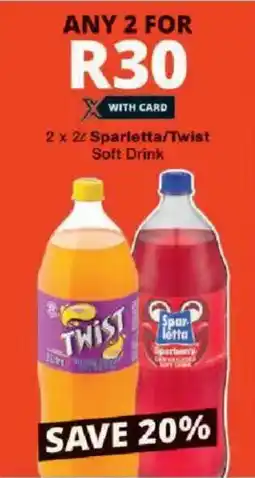Checkers Sparletta/ Twist Soft Drink offer
