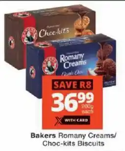 Checkers Bakers Romany Creams/ Choc-kits Biscuits offer