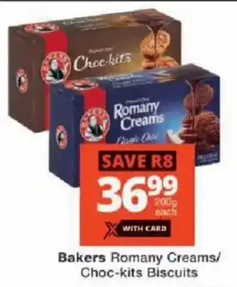 Checkers Bakers Romany Creams/ Choc-kits Biscuits offer