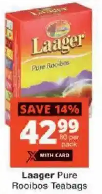 Checkers Laager Pure Rooibos Teabags offer