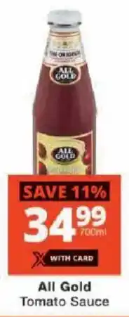 Checkers All Gold Tomato Sauce offer