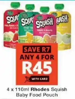 Checkers Rhodes Squish Baby Food Pouch offer